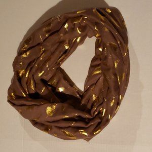 Gold Feather Infinity Scarf